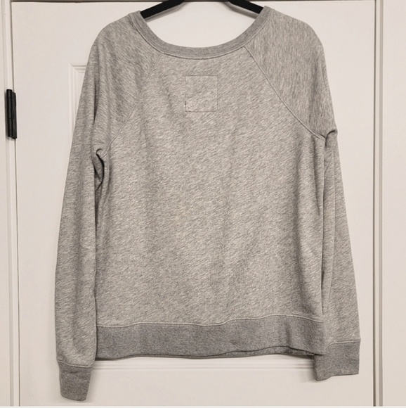 Abercrombie & Fitch Hollister Crew Soft Grey Sweatshirt with Small Rhinestones - Picture 4 of 6
